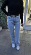 Taşlı Kot Pantolon Buz Mavisi