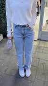 Taşlı Kot Pantolon Buz Mavisi