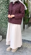 Yakalı Kapitone Ceket Bordo