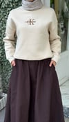 Yazılı Sweatshirt Bej
