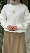 Yazılı Sweatshirt Ekru