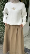 Yazılı Sweatshirt Ekru