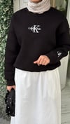 Yazılı Sweatshirt Siyah
