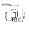AMPUL 93 T20 12V 21W DİPSİZ 