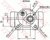 FREN SİLİNDİRİ ARKA SAĞ 22,2 MM RENAULT 21 1.7 89-94, 2.0 4X4 90-92, 1.9-2.1 89-94 