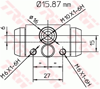 FREN SİLİNDİRİ ARKA SAĞ-SOL 15,9 MM OPEL AGİLA 1.0 03-07, 1.0 12V 00-07, 1.2 16V 00-07, 1.3 CDTİ 03-07 