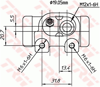 FREN SİLİNDİRİ ARKA SOL 19 MM CITROEN C3 1.1 İ02=>, 1.4 İ 02-10, 1.4 HDİ 02=>, PLURİEL 1.4 03=> 