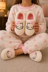 Hello Figürlü Yıkanabilir Peluş Tatlı Sevimli Kız Çocuk Panduf Ev Pandufu