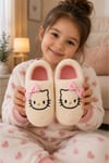 Hello Figürlü Yıkanabilir Peluş Tatlı Sevimli Kız Çocuk Panduf Ev Pandufu
