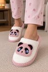 Panda Figürlü Peluş Kapalı Burun Yumuşak Tabanlı Terlik