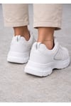 Unisex Beyaz Anorak Detaylı Kalın Taban Günlük Yürüyüş Ayakkabısı Sneaker