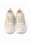 Unisex Kum Anorak Detaylı Kalın Taban Günlük Yürüyüş Ayakkabısı Sneaker