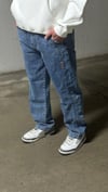 Açık Mavi Yanları Şerit Detaylı Denim pantolon