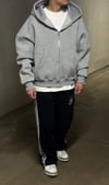 Gri Oversize Zip Hoodie