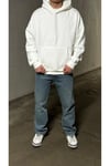 Kabartma Patch Beyaz Oversize Hoddie