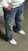 Koyu İndigo Cargo Cep Baggy Jeans