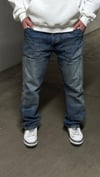 Koyu İndigo Cargo Cep Baggy Jeans