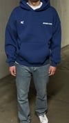 Oversize Kelebek Baskılı Unisex Mavi Hoodie