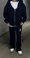 Siyah Oversize Zip Hoodie