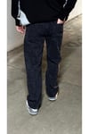 Siyah Paisley Desenli Relaxed Fit Erkek Jean