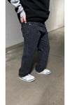Siyah Paisley Desenli Relaxed Fit Erkek Jean