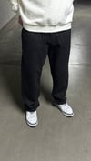 siyah Relax Fit Keten Erkek Pantolon
