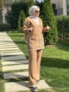 Biye Detaylı Camel Triko Takım