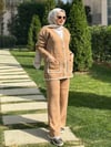 Biye Detaylı Camel Triko Takım
