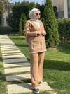 Biye Detaylı Camel Triko Takım