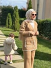 Biye Detaylı Camel Triko Takım