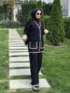 Biye Detaylı Siyah Triko Takım