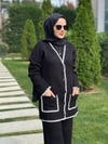 Biye Detaylı Siyah Triko Takım