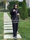 Biye Detaylı Siyah Triko Takım