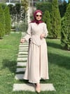 Krem Çapraz Bağlamalı Etekli Takım