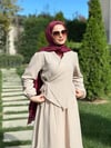 Krem Çapraz Bağlamalı Etekli Takım