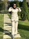 Şerit Detaylı Triko Takım
