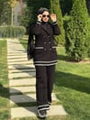 Siyah - Beyaz Şerit Detaylı Triko Takım