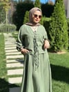 Yeşil Cepli Keten Takım
