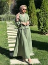 Yeşil Cepli Keten Takım