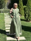 Yeşil Cepli Keten Takım