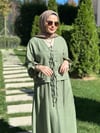 Yeşil Cepli Keten Takım