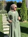 Yeşil Cepli Keten Takım