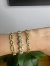 14K Gold Ataç Model Taşlı Bileklik 17+2cm