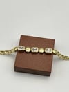 14k Gold Kare Taşlı Bileklik (17+2cm)