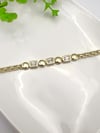 14k Gold Kare Taşlı Bileklik (17+2cm)
