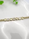 14k Gold Kare Taşlı Bileklik (17+2cm)