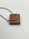 3mm Burgu Çelik Kolye 45+5cm Gümüş