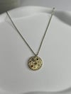 Gold Antik Gökyüzü Taşlı Çelik Kolye (40+5cm)