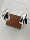 Özel Seri Şeritli Damla Küpe 2.5cm Silver