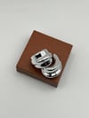 Özel Seri Şeritli Damla Küpe 2.5cm Silver